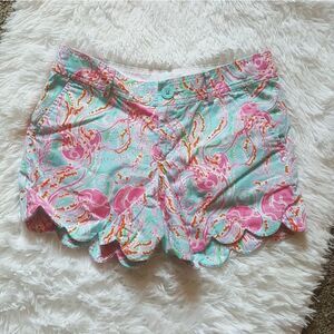 Lilly Pulitzer‎ The Buttercup Shorts Scalloped Multi Color Bright Womens Size 0